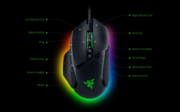 razer basilisk v3 wired customisable gaming mouse
